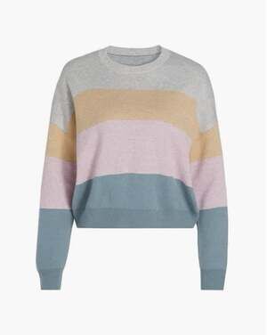 Stellae Dux Sweater Cropped Crewneck Colorblock Sweater XS Oversized NWT Womens